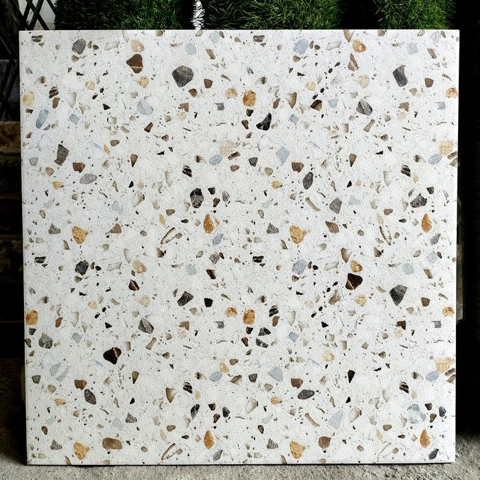 KERAMIK 50X50 TERAZO CREAM MATT / TERASSO / BINTIK TERAZZO / teraso CANDY
