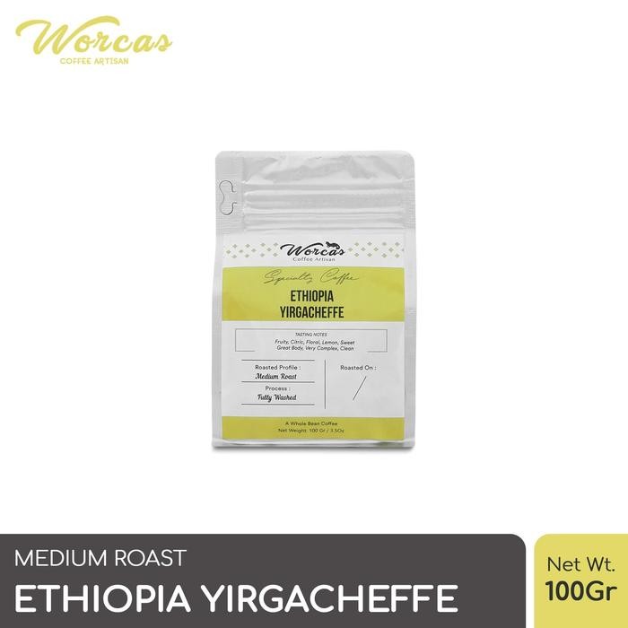 

WORCAS Arabica Ethiopia Yirgacheffe 100gr - Medium Roasted Coffee