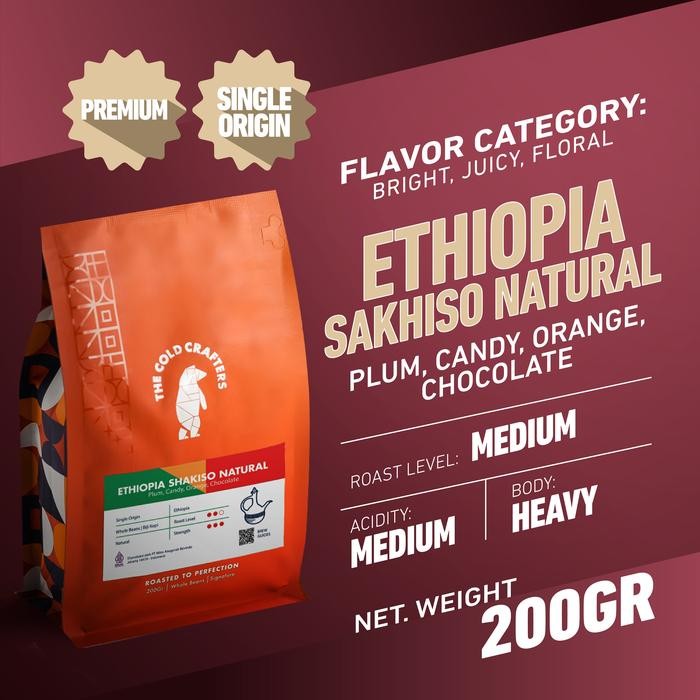 Ethiopia Shakiso Arabica Coffee Arabika Biji Kopi Bubuk