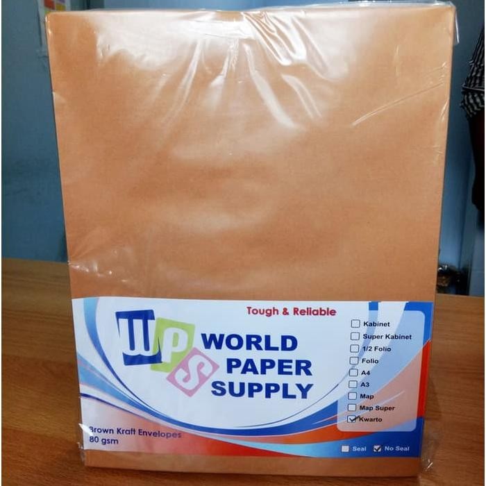 

WPS KWARTO KUARTO QUARTO AMPLOP COKLAT UKURAN ( 21 X 27 CM ) KODE 25