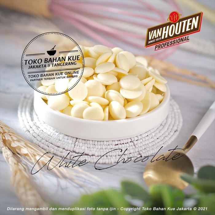 

Van Houten-White Chocolate Couverture 27,8% 500Gr Coklat Coin Putih