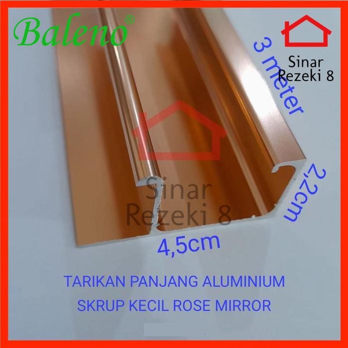 Tarikan Profil Aluminium Rose Gold Mirror Gp 30 36 Handle Lis Edging