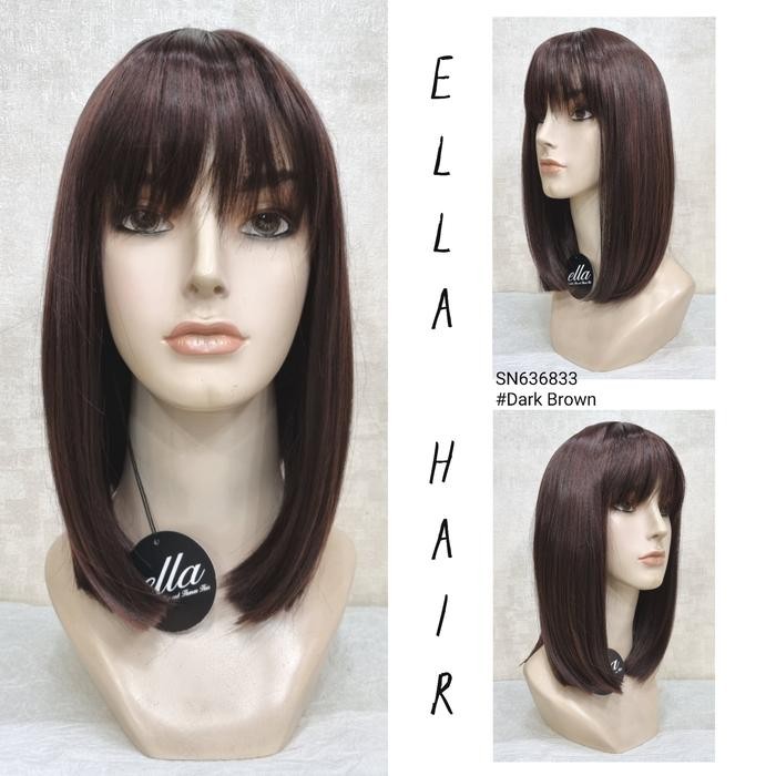 Wig Rambut Wanita Sintetis SN636833 Dark Brown