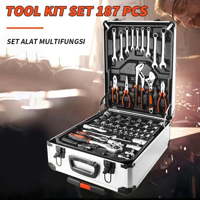 ISKU Tool Kit Set 187 PCS Perkakas Bengkel/Tool box setPerkakas Bengke
