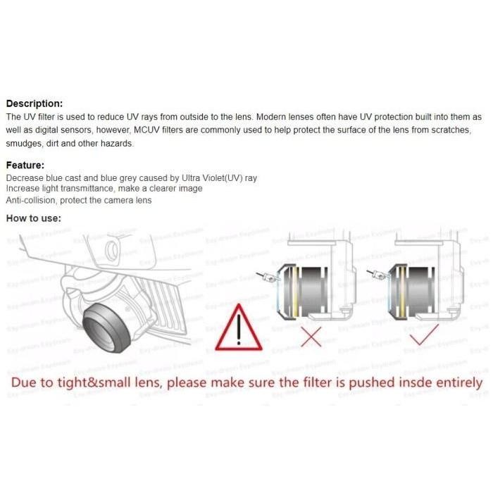 Filter Uv Ultraviolet Lens For Dji Mavic Pro Platinum Alphine White