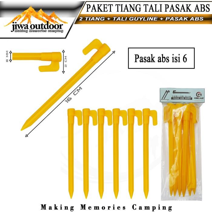 Eiger - Paket Super Lengkap Tiang Flysheet Tali Guy Line Pasak Abs Tali Tenda