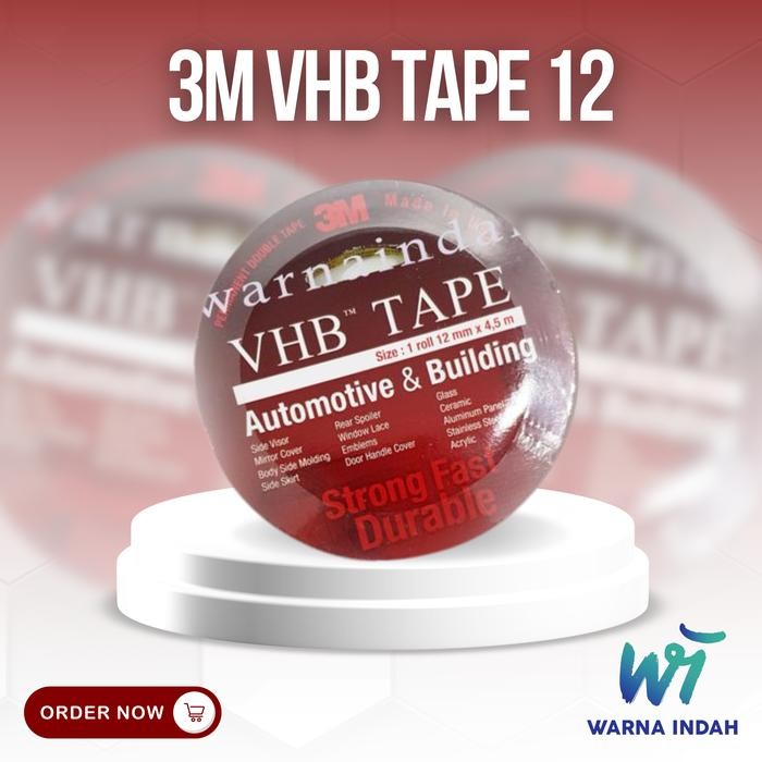 

Stok Baru Double Tape/Perekat 3M VHB 12mm x 4.5m Merah