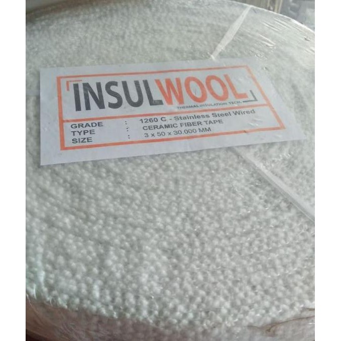 

Stok Baru Ceramic fiber tape 3mm x 50mm x 30mtr ( 2" inch )