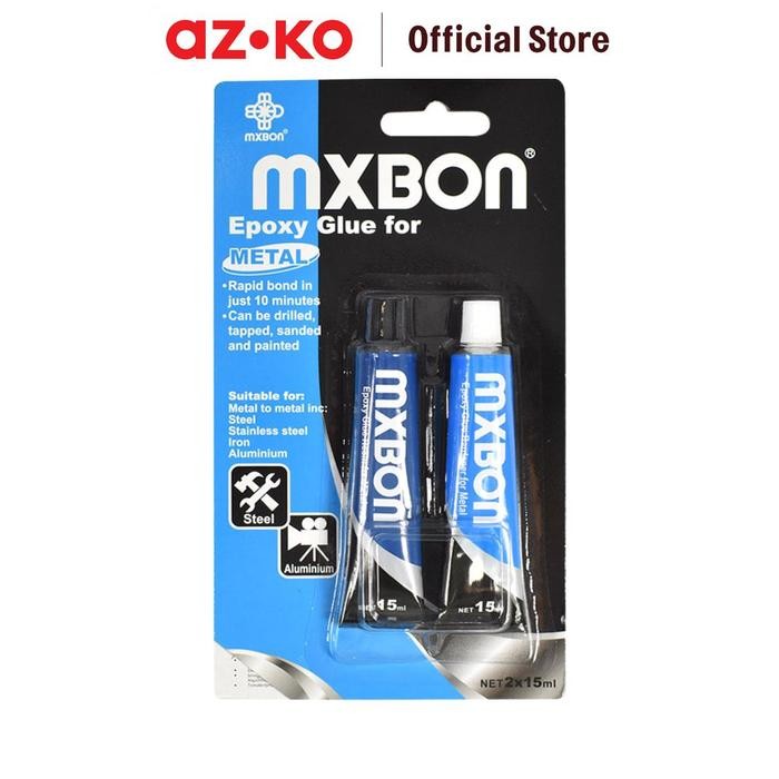 

Stok Baru AZKO Mxbon Set Lem Epoxy Metal 15 Ml 2 Pcs
