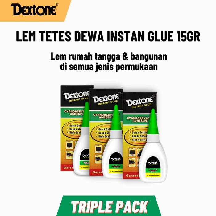 

Stok Baru Lem Tetes Dewa Instan Glue Dextone 15 gr - Triple Pack Free Power Glue Cream