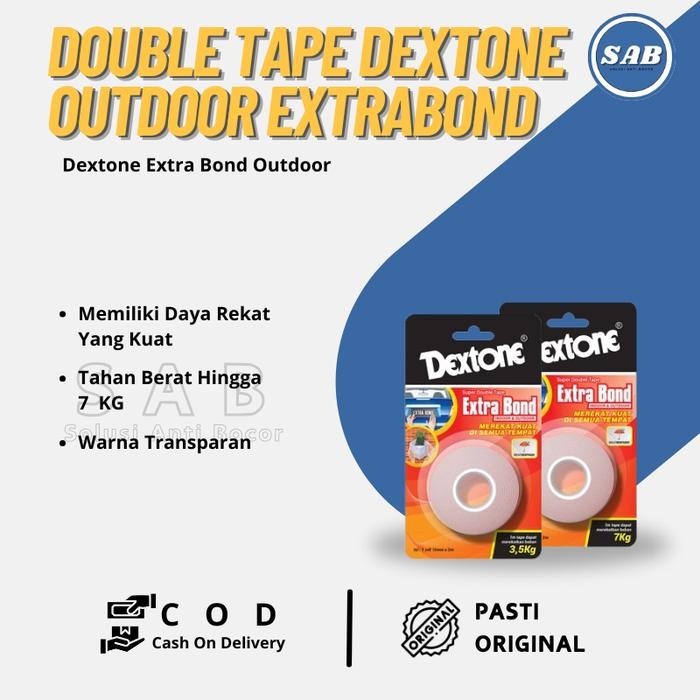 

Stok Baru Double Tip Kuat Double Tape Dextone Extra Bond Tahan Cuaca Outdoor