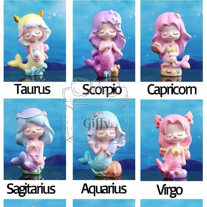 Kualitas Terjamin Gfy Tt- (12Pcs) Pajangan Zodiak Putri Duyung/12 Zodiak Karakter Mermaid Bisa