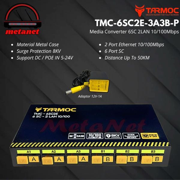 Best Seller Tarmoc Media Converter 6 Fo 2 Lan Poe 6 Sc 2 Rj45 Poe 6Fo 2Lan / 6
