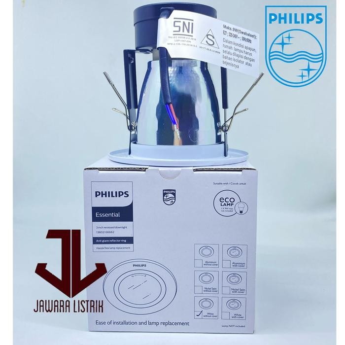 PHILIPS DOWNLIGHT RECESSED WHITE 66664 4 INCH 4" PUTIH MAX 18 WATT