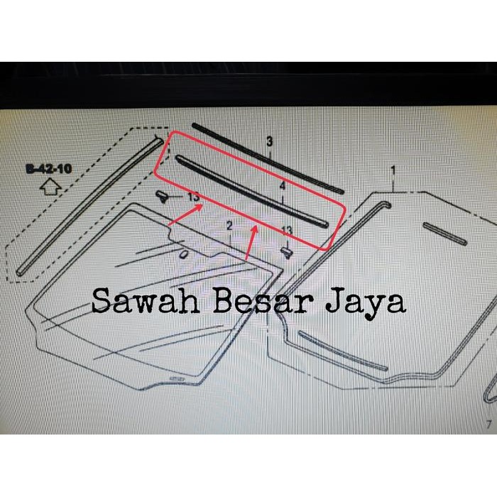 Karet Molding List Lis Kaca Besar Depan Bagian Atas Honda Civic FD FD1 FD2 2006 2007 2008 2009 2010