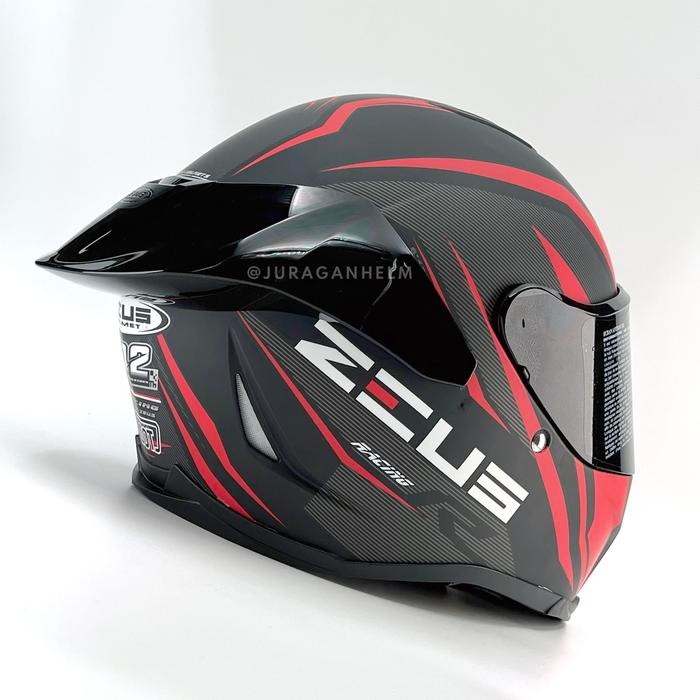 Unik Paket Zeus Zs822B Jh Anniversary + Spoiler Be + Dark Flat Visor