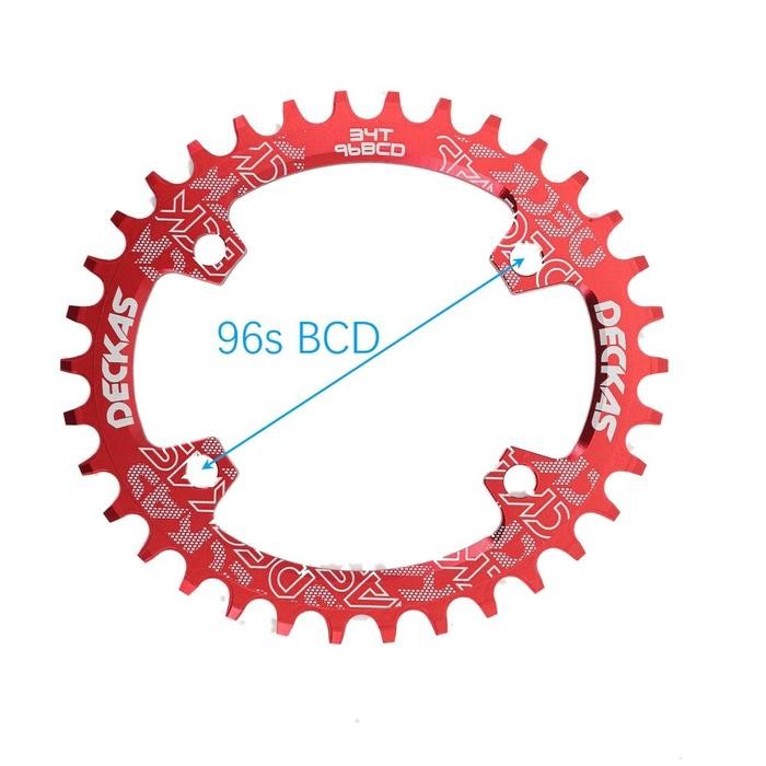 Termurah Chainring Deckas Oval Bcd96 Asimetris 32T 34T 36T 38T- Narrow Wide
