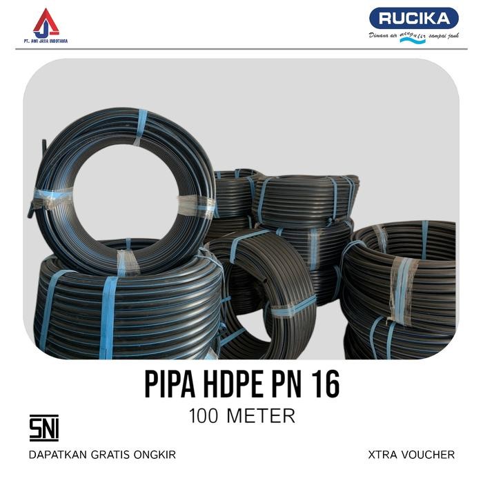 pipa hdpe 1/2 inch pn16 Rucika Wavin atau selang hitam 1/2" rucika