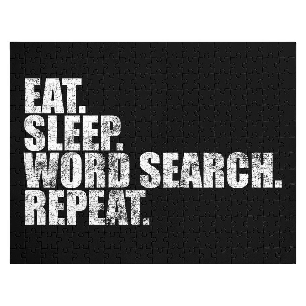 Word Search Eat Sleep Word Search Repeat Jigsaw Puzzle Customizable