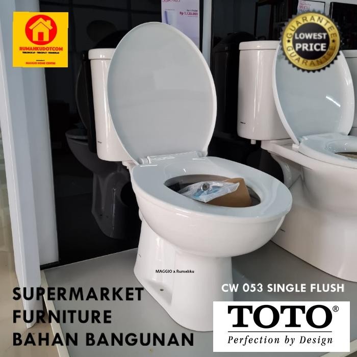 KLOSET DUDUK TOTO - KLOSET TOTO - CW053 SINGLE FLUSH - TOTO