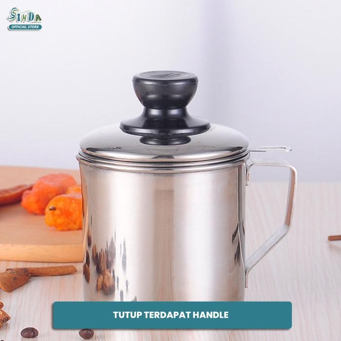 SINDA OIL POT SARINGAN MINYAK 1.3L WADAH PENYARING MINYAK GORENG TEMPAT PENYIMPANAN MINYAK PENIRIS