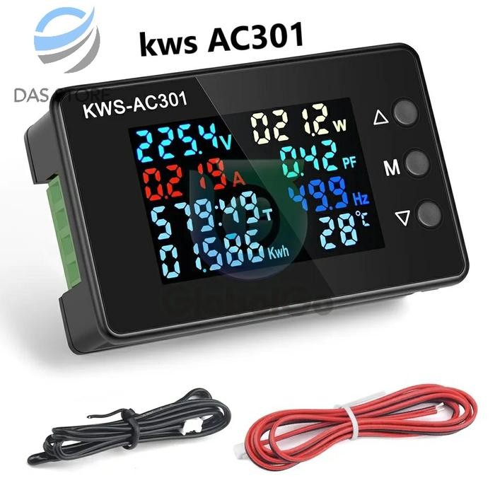 Keweisi KWS AC301 8in1 Power Factor Frequency kWh Meter Wattmeter Voltmeter AC KWS AC301L 20A 100A