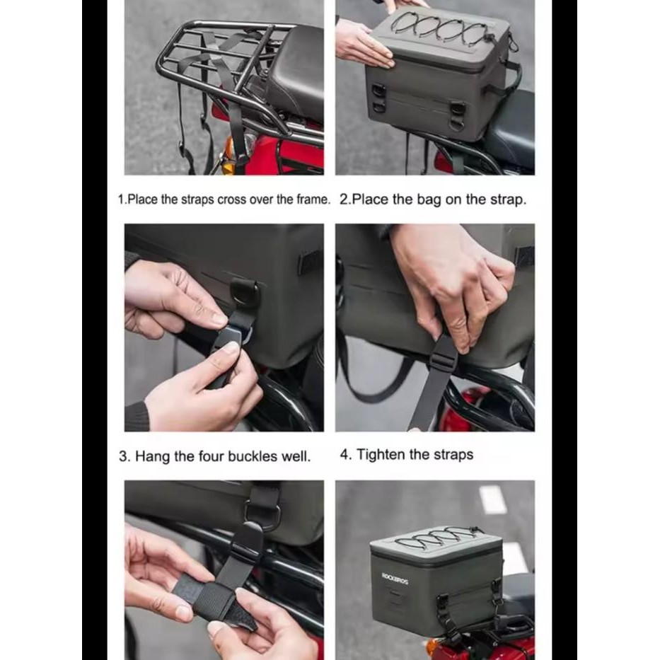 ROCKBROS AS-125 TAS BAGASI WATERPROOF SEPEDA MOTOR PANNIER REAR RACK LUGGAGE MOTORCYCLE BAG