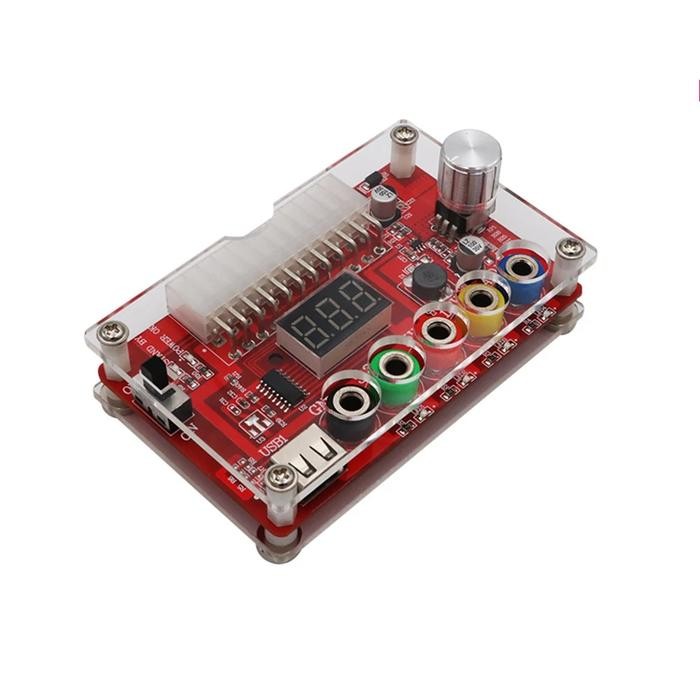 24Pin ATX Power Supply Breakout Board Acrylic Case Kit Module Adapter