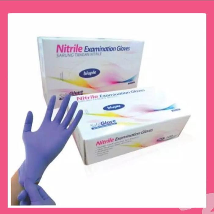 [ 1 Box Isi 100 Pcs ] Sarung Tangan Karet Latex Warna Ungu