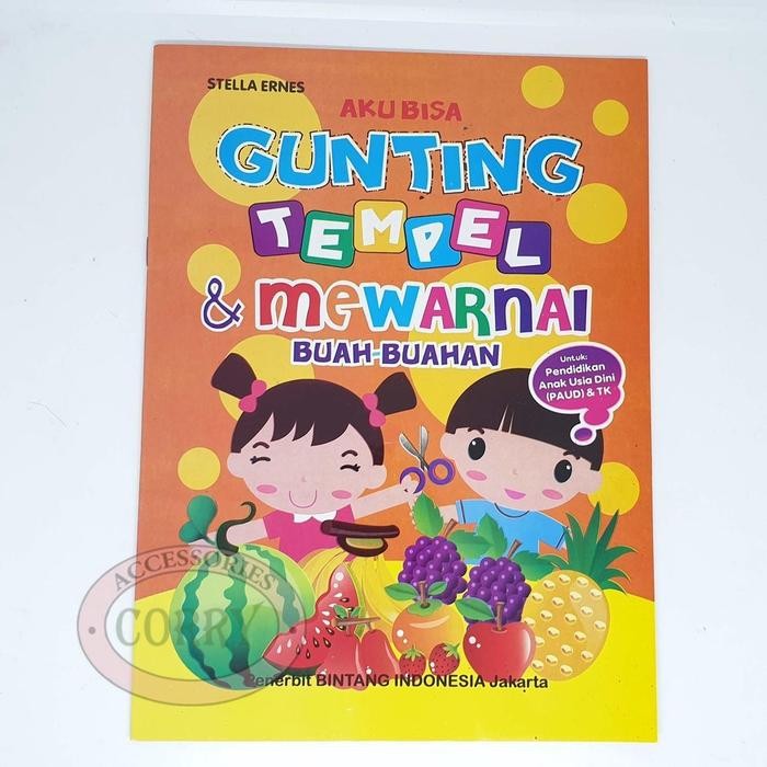 

Buku Anak Belajar Gunting Tempel Mewarnai Buah Buahan PAUD TK Edukasi