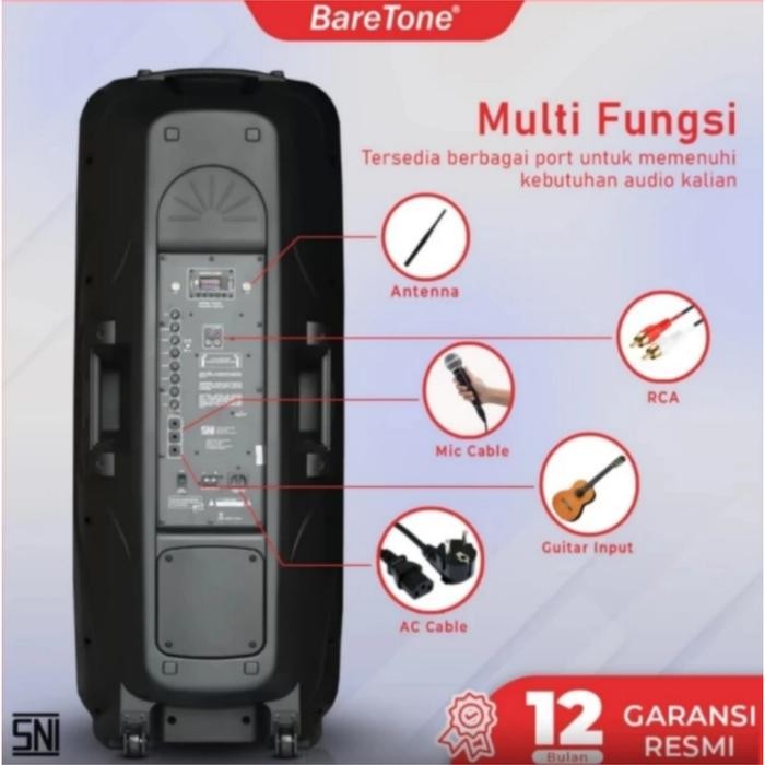 Spsaker Portable Baretone Pm215 15 In 1000 Watt Bluetooth Tws