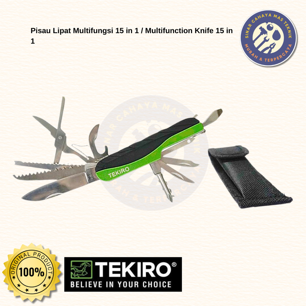 Tekiro Pisau Lipat Multifungsi 15 In 1 / Multifunction Knife 15 In 1