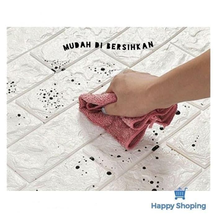 Expert 3d brick wallpaper motif batu bata putih dekorasi tembok dinding