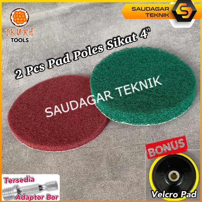 Busa Poles Sikat Lantai Keramik 5 inch Tatakan Pad Poles Sikat Velco 5