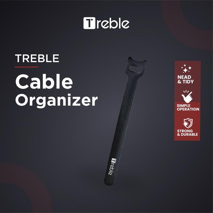

PROMO! JY X Treble Holder Organizer Cable Winder Organizer Kabel USB / Earphone - TH04 Black Plastic