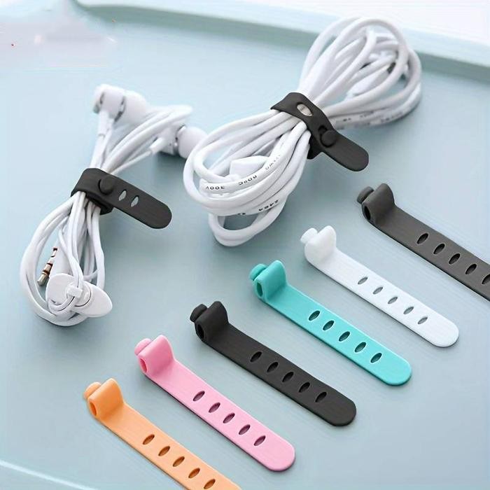

HOT SALE! Pengikat Kabel Perapih Cable organizer Charger Headset Earphone Silicone 100pcs