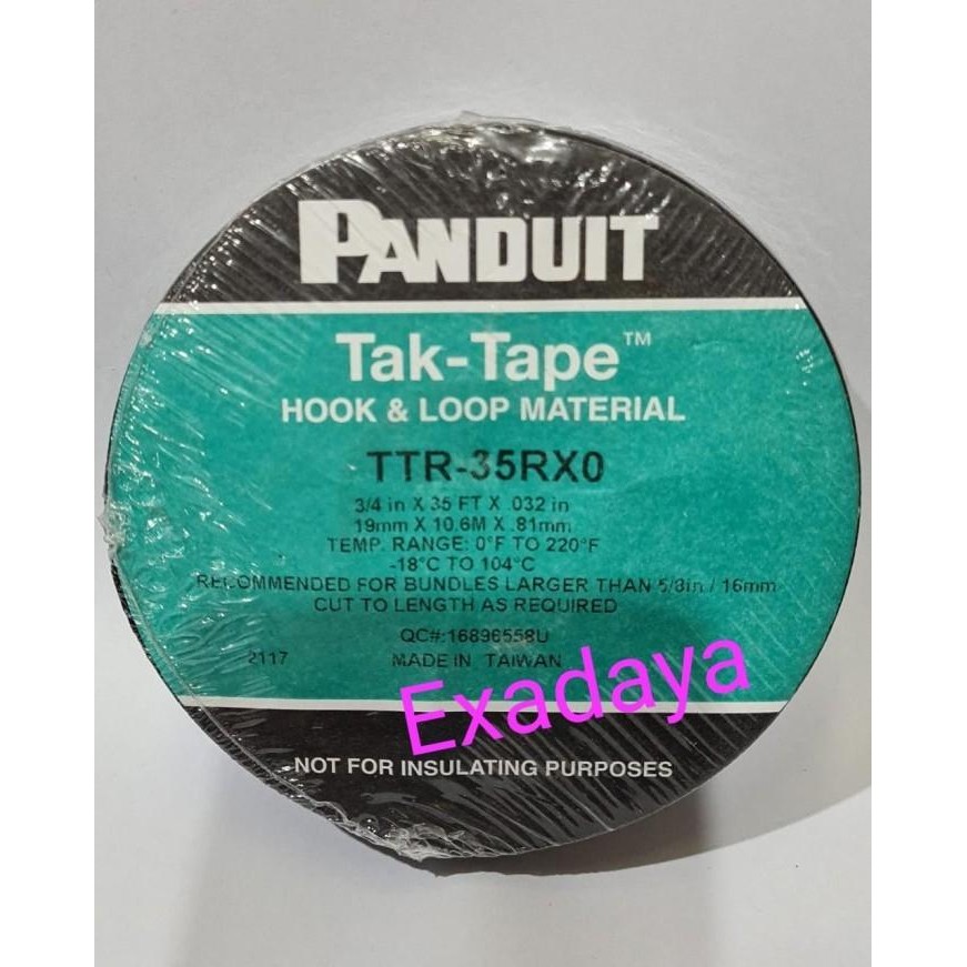 

TERLARIS! Panduit TTR-35RX0 , Hook & Loop Felcro Cable Tie Tak-Tape kabel ties