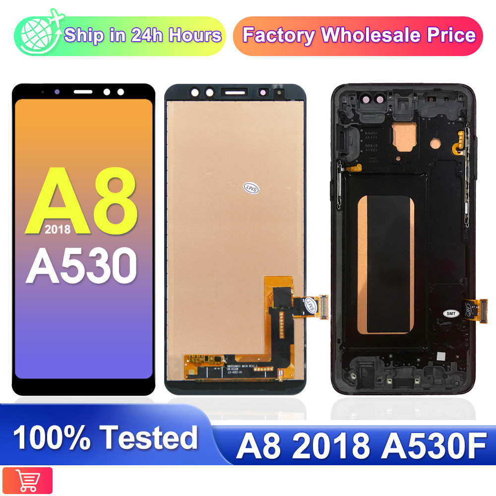 Super AMOLED 5.6'' Display LCD for SAMSUNG Galaxy A8 2018 LCD A530 A530F A530DS LCD Touch Digitizer 