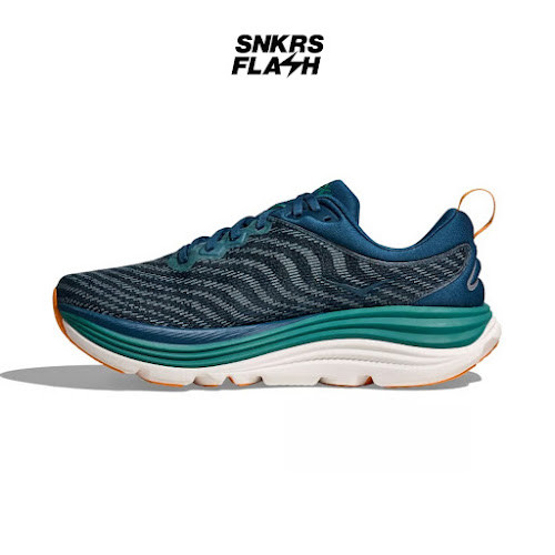 HOKA ONE ONE Gaviota 5 Midnight Oceanic Sepatu Lari Pria - 1127929MCN - Size 42.7