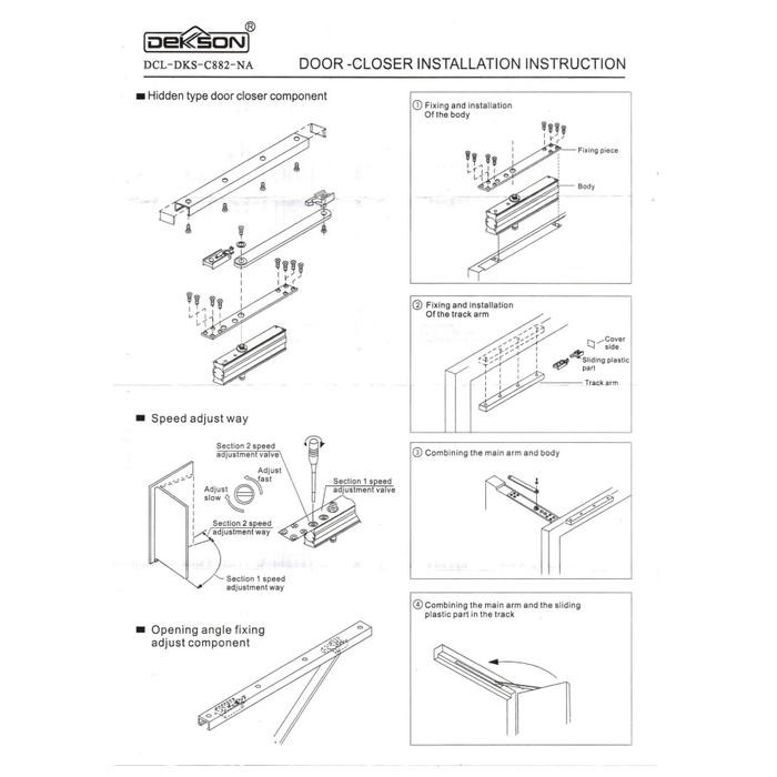 DOOR CLOSER TANAM DEKKSON / DOOR CLOSER CONCEALED DEKKSON 882 NA