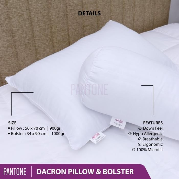 Pantone Bantal Dan Guling Tidur Dacron 100% - Putih