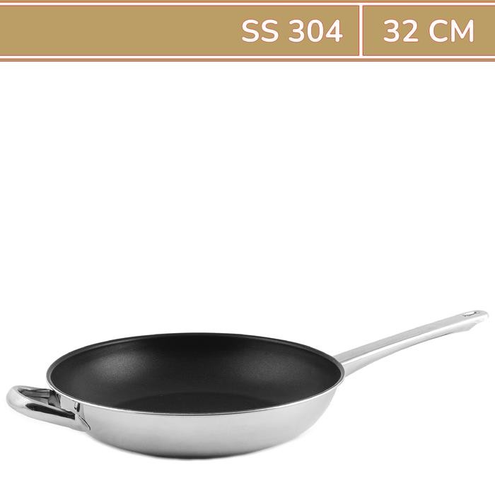 PREMIUM Stir Fry Pan BIMA Wajan Stainless Steel Induksi Wok 32 cm