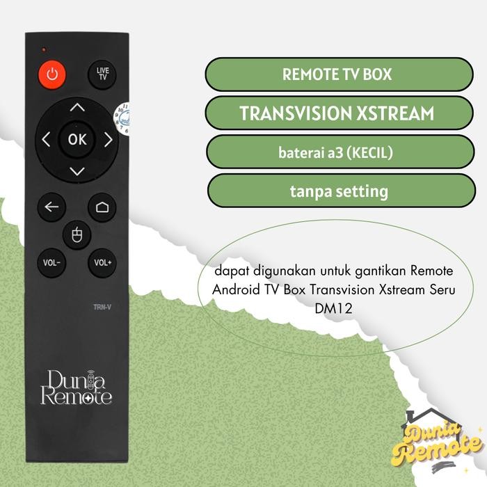 Tanpa Setting Remote Android TV Box Transvision Xstream Seru DM12 / Remot Xstream