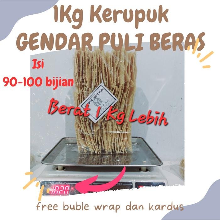 

New 1 Kg Kerupuk Gendar atau Puli Beras Mentah Siap Goreng - Gurih Bawang Kriuk Abiss