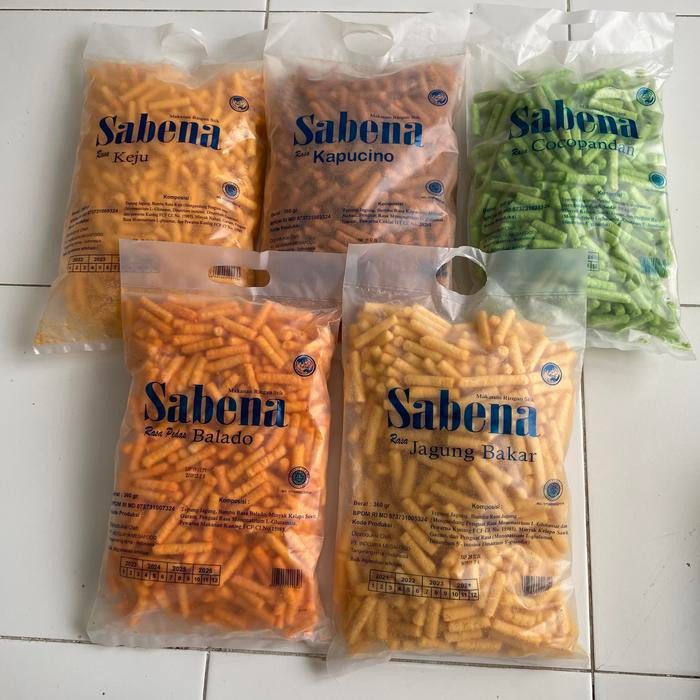 

New 1 KARDUS SABENA ISI 5 PACK STICK MIX jumbo berat 340 gr rasa balado keju jagung bakar cocopandan