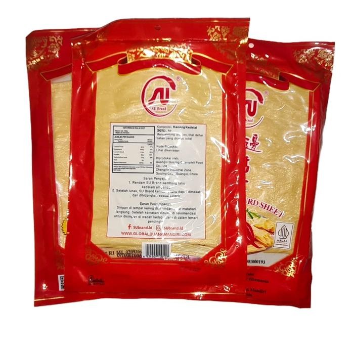 

PREMIUM Kulit kembang tahu kering lebar lembaran stick stik yuba fucuk SU Brand / Dried Bean Curd