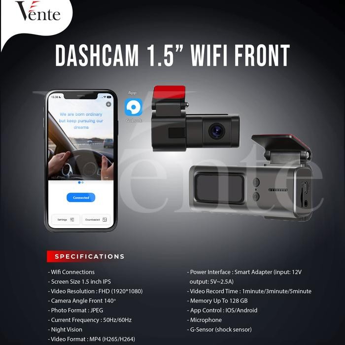 PREMIUM VENTE Kamera Dashcam Front WIFI