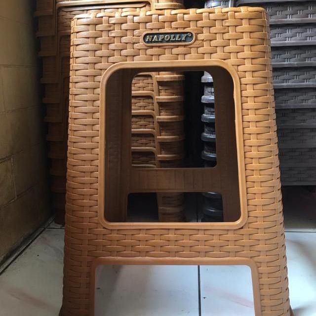 PREMIUM Kursi baso plastik motif rotan NAPOLLY Kursi cafe Kursi tumpuk NAPOLLY