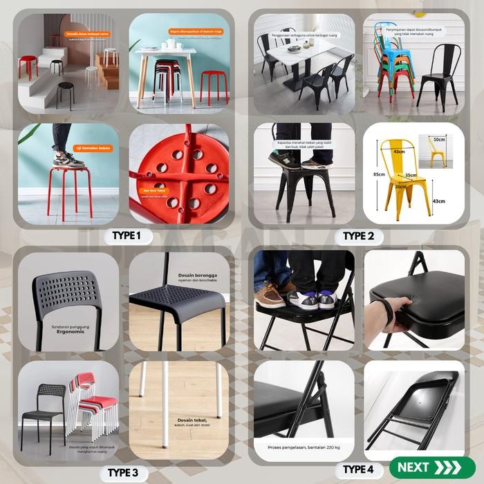 PREMIUM BANGKU BAKSO / BANGKU BESI KECIL / BANGKU CAFE / KURSI BESI / KURSI MAKAN / KURSI CAFE /