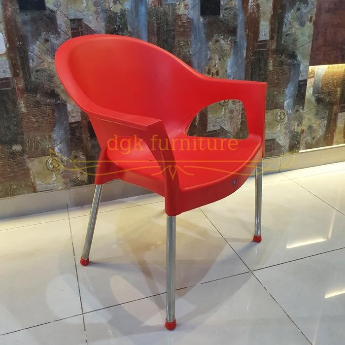 PREMIUM KURSI TAMU TERAS CAFE KAFE SANDAR SENDER PLASTIK KAKI BESI TWINPAN KR1